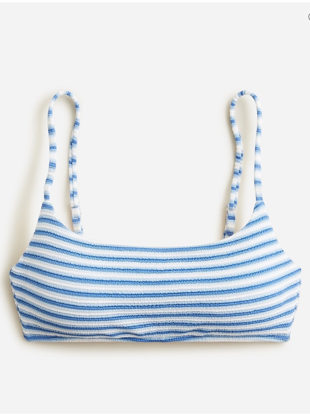 J crew Textured scoopneck bikini‎ top in stripe